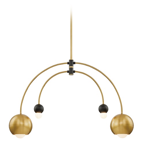 Willow Aged Brass & Black Chandelier by Mitzi by Hudson Valley