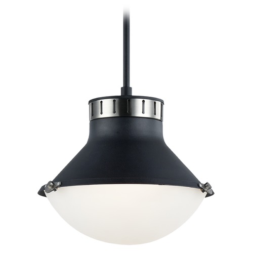 Matteo Lighting Notting Matte Black & Brushed Nickel Pendant by Matteo Lighting C66302MBBN