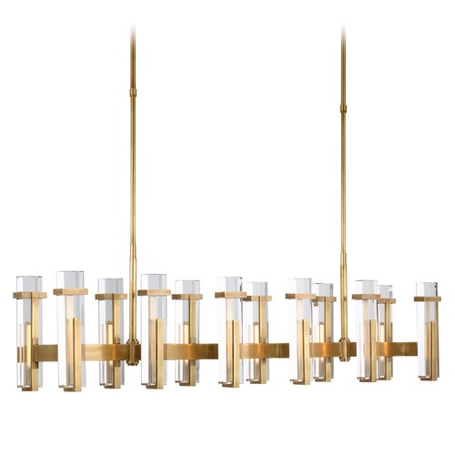 Visual Comfort Signature Collection Ian K. Fowler Malik Linear Chandelier in Brass by Visual Comfort Signature S5915HABCG