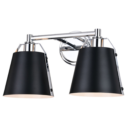 Vaxcel Lighting Barrington Matte Black & Chrome Bathroom Light