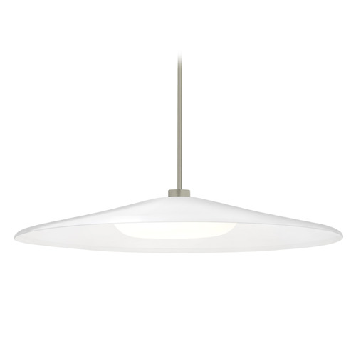Besa Lighting Swan Satin Nickel LED Pendant Light with Coolie Shade