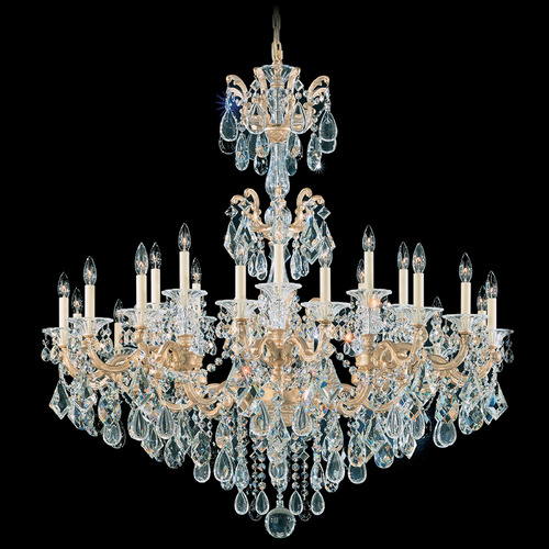 Schonbek Worldwide Lighting La Scala Parchment Gold Crystal Chandelier