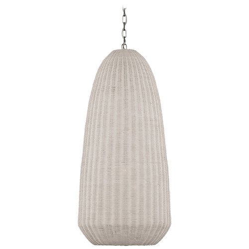 Kokomo Polished Nickel Chalk Wicker Pendant