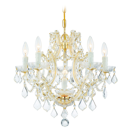 Crystorama Lighting Crystorama Lighting Maria Theresa Gold Crystal Chandelier 4405-GD-CL-I