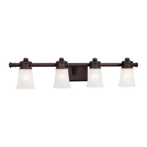 Bathroom Light with White Glass in Dark Brushed Bronze by Minka Lavery