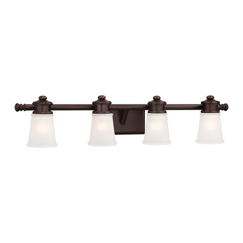 Minka Lavery Bathroom Light with White Glass in Dark Brushed Bronze by Minka Lavery 4534-267B