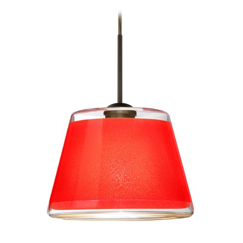 Besa Lighting Pica Bronze LED Mini-Pendant Light with Empire Shade