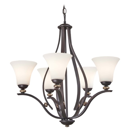 Shadowglen Lathan Bronze with Gold Chandelier by Minka Lavery