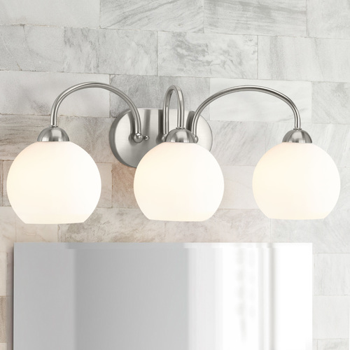 Carisa Brushed Nickel 3-Light Bathroom Light by Progress Lighting