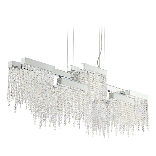 Rossi 52-Inch Linear LED Chandelier in Chrome by Eurofase Lighting