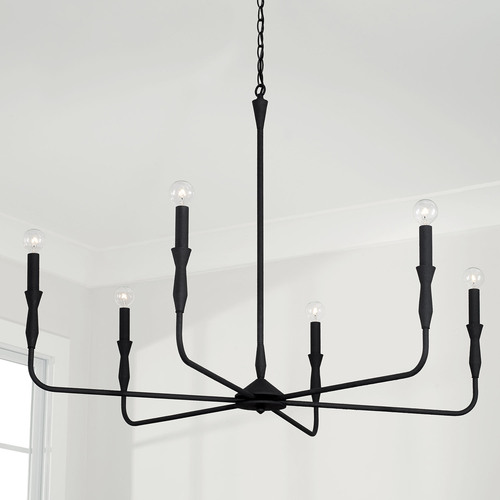 HomePlace by Capital Lighting Paloma 6-Light Chandelier in Textured Black by Capital Lighting 450362XK