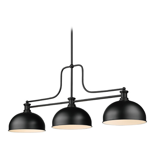 Z-Lite Melange Matte Black Billiard Light by Z-Lite 725-3MB-D13MB