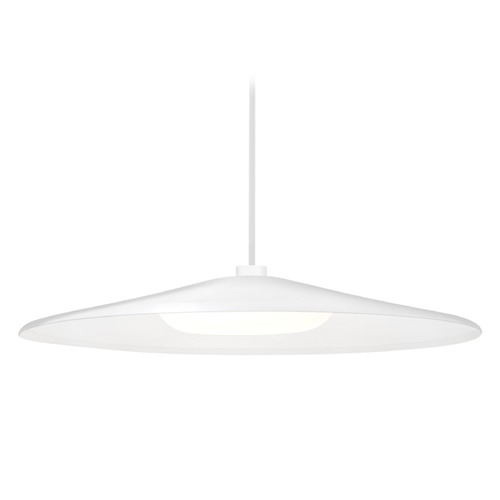 Besa Lighting Swan White LED Pendant Light with Coolie Shade