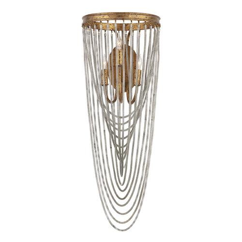 Currey and Company Lucien French Gold Leaf & Iron Sconce