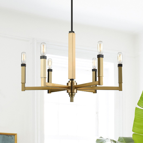 Elk Lighting Mid-Century Modern Chandelier Brass / Oil Rubbed Bronze  Mandeville by Elk Lighting 67757/6