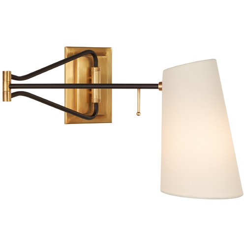 Visual Comfort Signature Collection Aerin Keil Swing Arm Wall Light in Antique Brass by VC Signature ARN2650HABBLKL