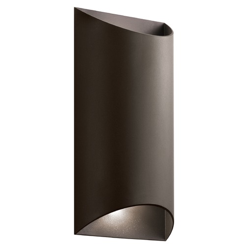 Wesly 13.75-Inch Textured Bronze LED Outdoor Wall Light by Kichler Lighting