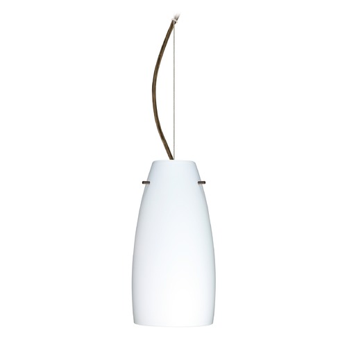 Besa Lighting Tao Bronze LED Mini-Pendant Light with Oblong Shade