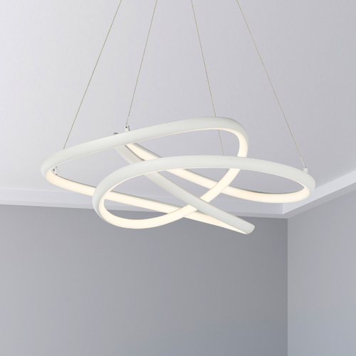 ET2 Lighting Twisted 24.50-Inch LED Pendant in Matte White by ET2 Lighting E30644-MW