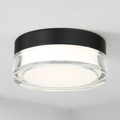 Modern Forms by WAC Lighting Pi 8.88-Inch LED Outdoor Flush Mount in Black 3500K by Modern Forms FM-W44809-35-BK