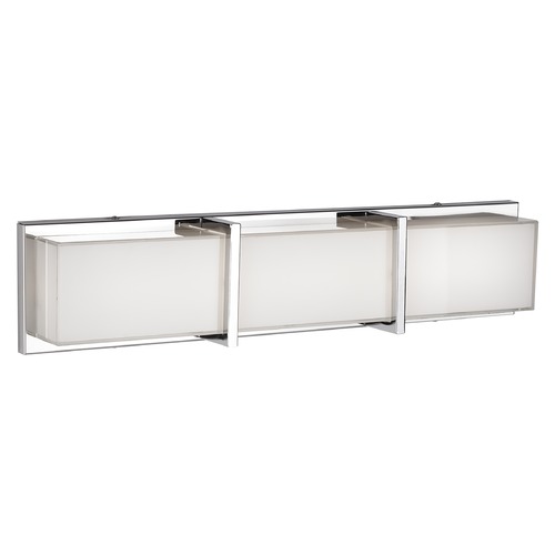 Kuzco Lighting Modern Chrome LED Bathroom Light with Frosted Shade 3000K 1300LM by Kuzco Lighting 701313CH-LED