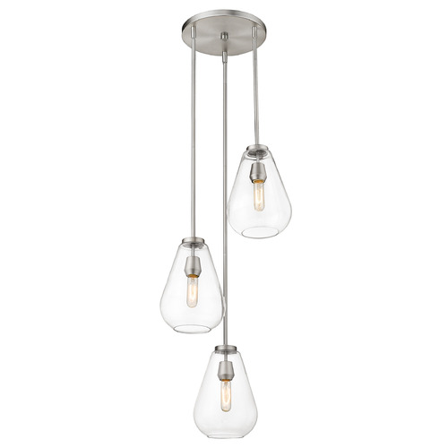 Z-Lite Ayra Brushed Nickel Multi-Light Pendant by Z-Lite 488P8-3R-BN