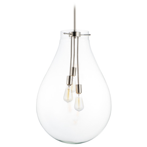 Maxim Lighting Maxim Lighting Gourd Satin Nickel Pendant Light with Bowl / Dome Shade 10166CLSN