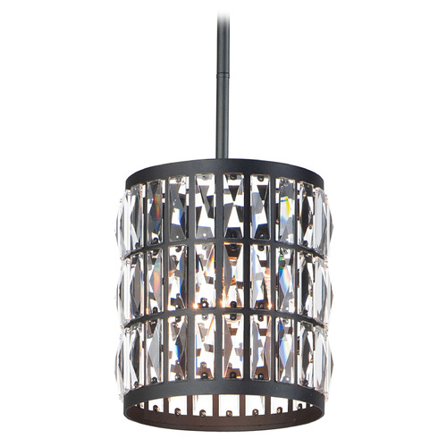 Maxim Lighting Madeline Black Mini-Pendant Light with Cylindrical Shade