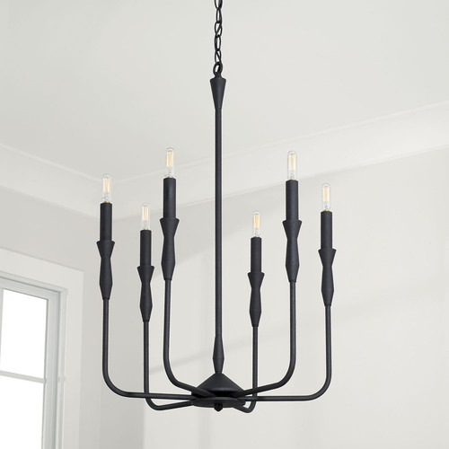 HomePlace by Capital Lighting Paloma 6-Light Chandelier in Textured Black by Capital Lighting 450361XK