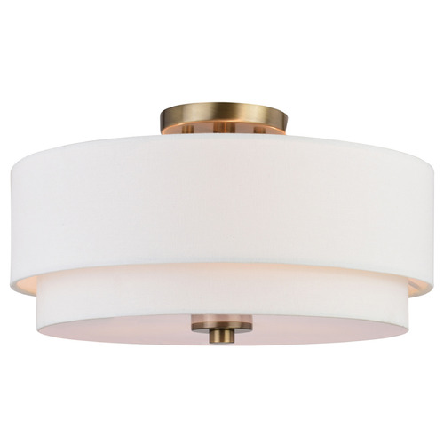 Vaxcel Lighting Burnaby Matte Brass Semi-Flushmount Light