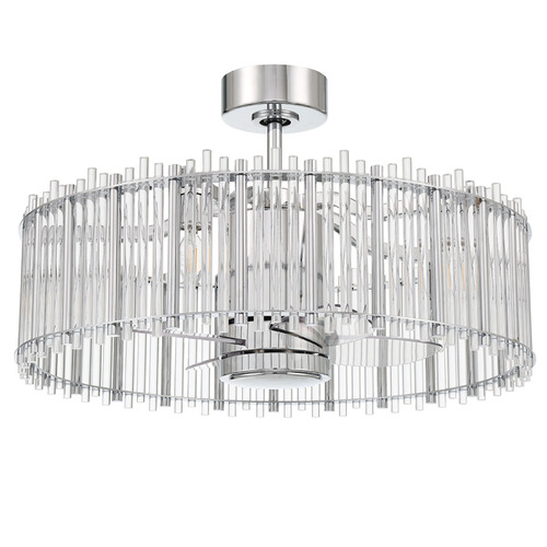 Craftmade Lighting Reveal Chrome LED Ceiling Fan with Light