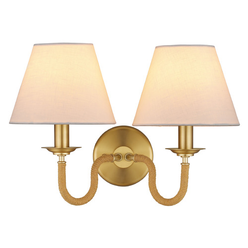 Currey and Company Adala Natural Rope & Brushed Brass Sconce