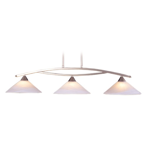 Elk Lighting Elk Lighting Elysburg Satin Nickel LED Island Light with Conical Shade 6502/3-LED