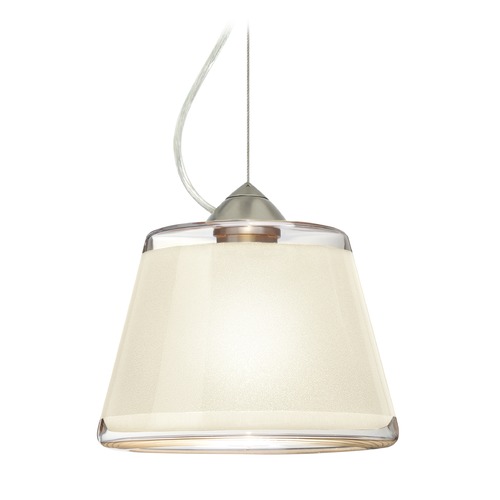 Besa Lighting Pica Satin Nickel LED Pendant Light with Empire Shade