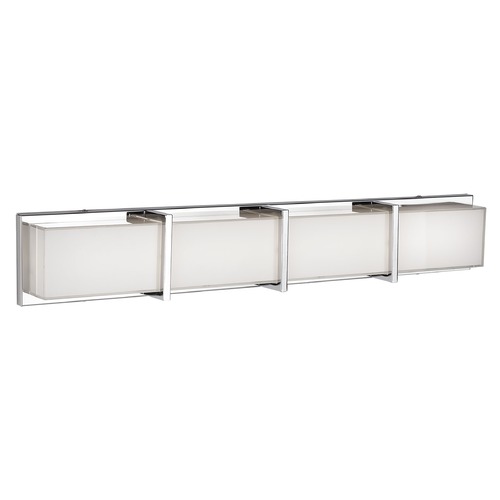 Kuzco Lighting Modern Chrome LED Bathroom Light with Frosted Shade 3000K 1800LM by Kuzco Lighting 701314CH-LED
