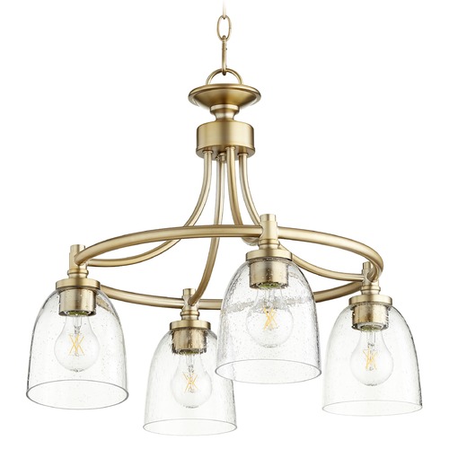 Quorum Lighting Rossington Aged Brass Chandelier by Quorum Lighting 6422-4-280