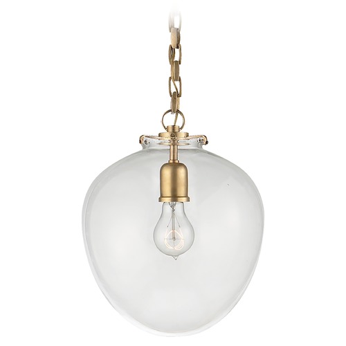 Visual Comfort Signature Collection Thomas OBrien Katie Acorn Pendant in Antique Brass by Visual Comfort Signature TOB5226HABG2CG