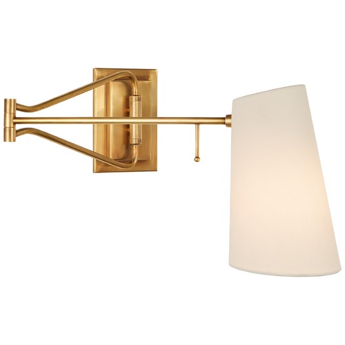 Aerin Keil Swing Arm Wall Light in Antique Brass by Visual Comfort Signature