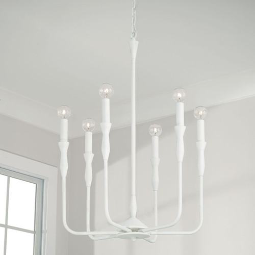 HomePlace by Capital Lighting Paloma 6-Light Chandelier in Textured White by Capital Lighting 450361XW