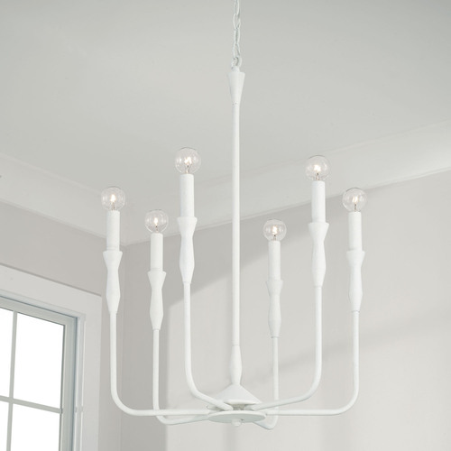 Paloma 6-Light Chandelier in Textured White by Capital Lighting