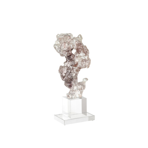 Faux Rock Crystal Sculpture in Purple Pink & Clear by Currey & Company