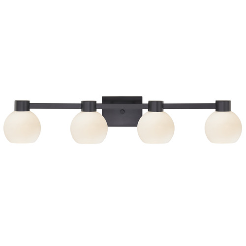 Design Classics Lighting Vashon 4-Light Bath Light in Matte Black by Design Classics Lighting 2104-07 G1832-WH