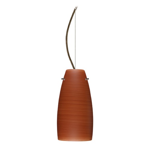 Besa Lighting Tao Bronze LED Mini-Pendant Light with Oblong Shade