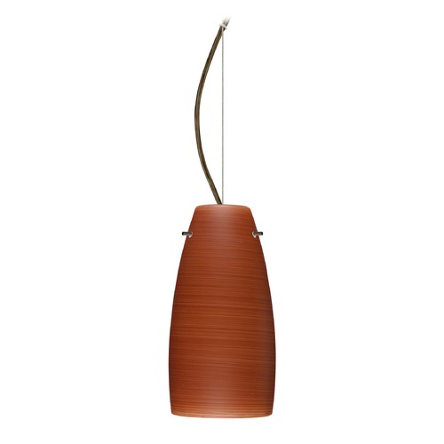 Besa Lighting Besa Lighting Tao Bronze LED Mini-Pendant Light with Oblong Shade 1KX-1512CH-LED-BR