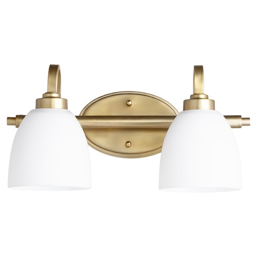 Reyes Aged Brass Bathroom Light by Quorum Lighting