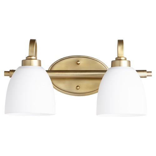 Quorum Lighting Reyes Aged Brass Bathroom Light by Quorum Lighting 5060-2-180