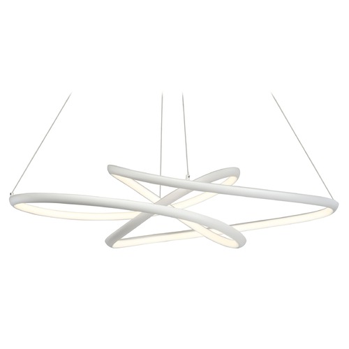 Twisted Matte White LED Pendant by ET2 Lighting