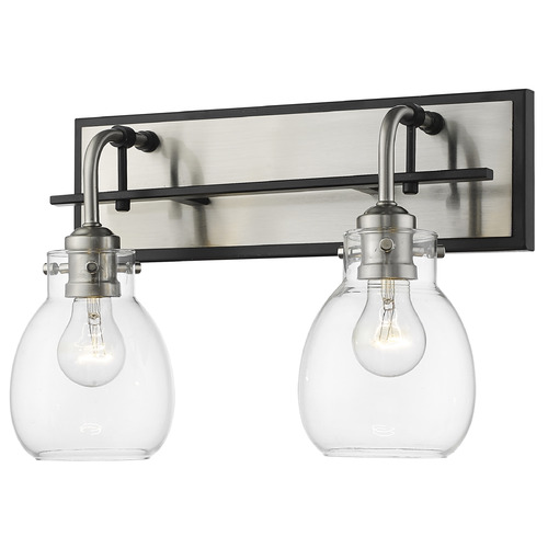 Z-Lite Kraken Matte Black & Brushed Nickel Bathroom Light by Z-Lite 466-2S-MB-BN
