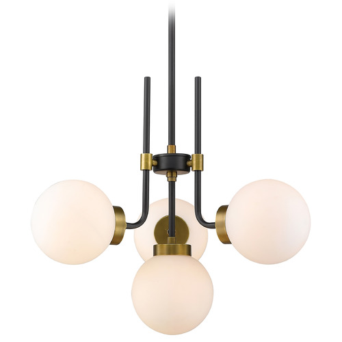 Z-Lite Parsons Matte Black & Olde Brass Chandelier by Z-Lite 477-4MB-OBR