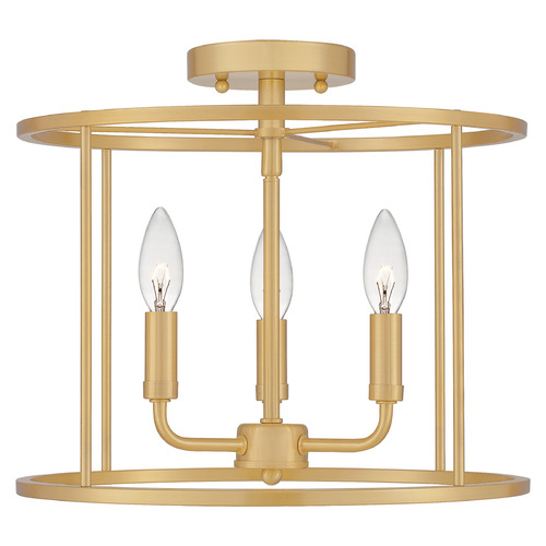 Quoizel Lighting Abner 14-Inch Semi-Flush Mount in Aged Brass by Quoizel Lighting ABR1714AB